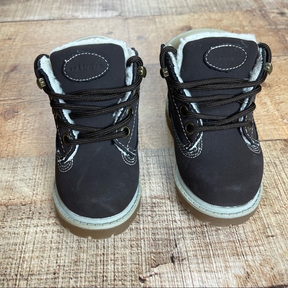 Lugz Size 5 Sherpa Lined Lace Up Boots Chocolate Brown Hiking Outdoor Fall - Picture 8 of 8